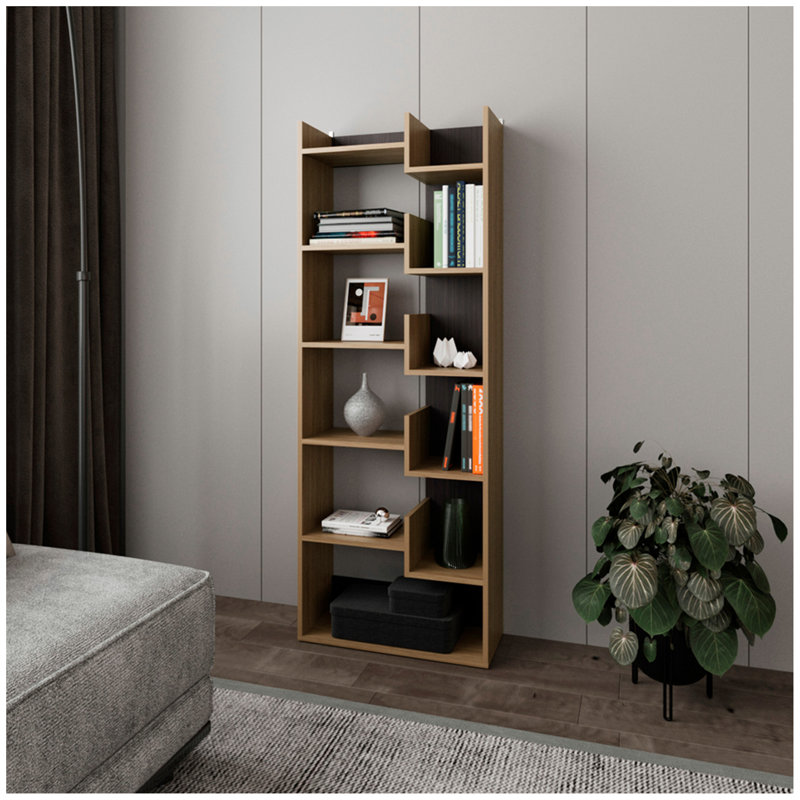 Bibliothèque Magnolia, bureau, Macadamia / noir