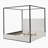 Modern Luxury Metal Canopy Bed With Tall Upholstered Headboard And Four Poster, No Box Spring Needed, King, White-1358066704-1348296340
