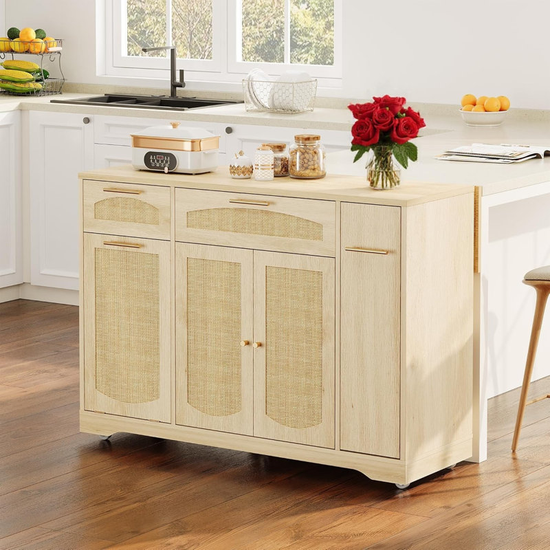 Wood Kitchen Island, Brown