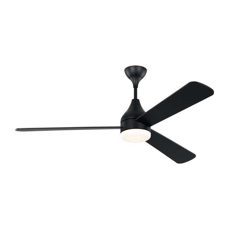 Ceiling Fan with LED Lights, Midnight Black with Black Blades, 60 inches
