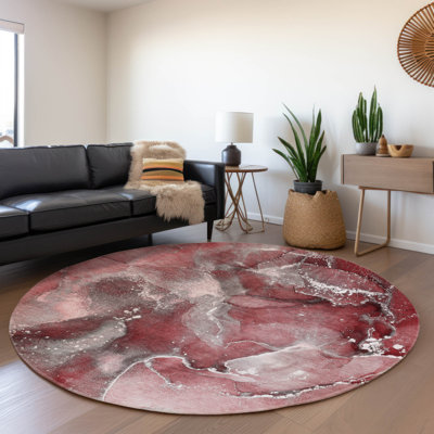 Premium Machine Washable Cerrito AMF518 Merlot Rug