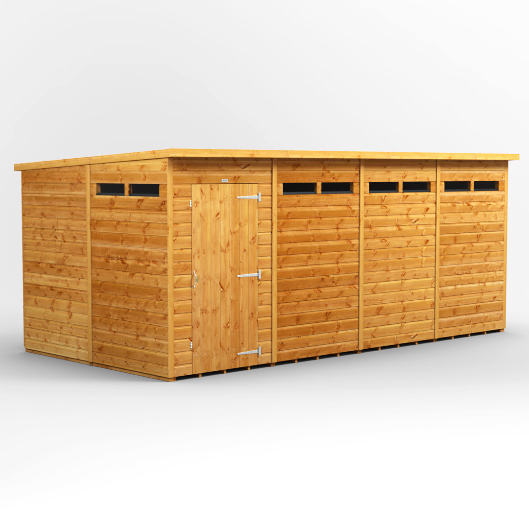 Powersheds 16 x 8ft Timber Tongue & Groove Pent Garden Shed Security Shed