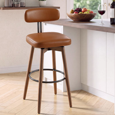 Ensemble de 2 tabourets de bar pivotants, hauteur de comptoir 30 po, similicuir