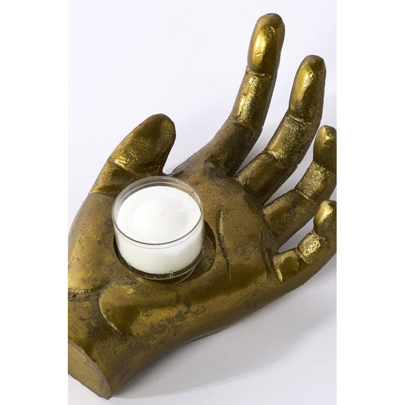 Open Hand Candleholder 7.5"x 4.5"x 2.25"