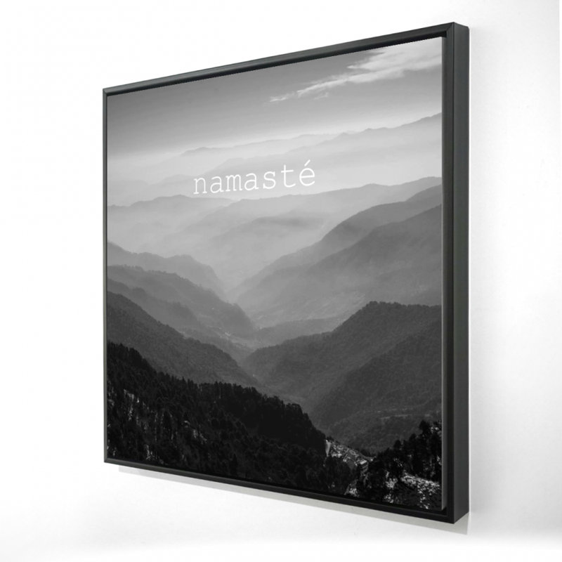 Namaste, toile encadrée monochrome
