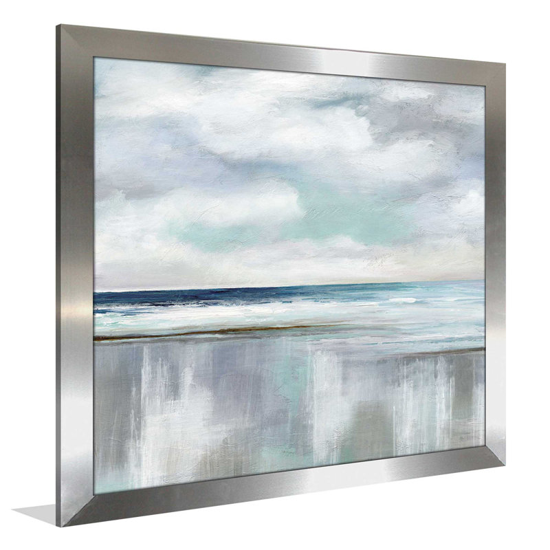Impression de peinture acrylique « Sunrise », H 31,5 po x l 31,5 po x P 1 po, Encadrement argenté