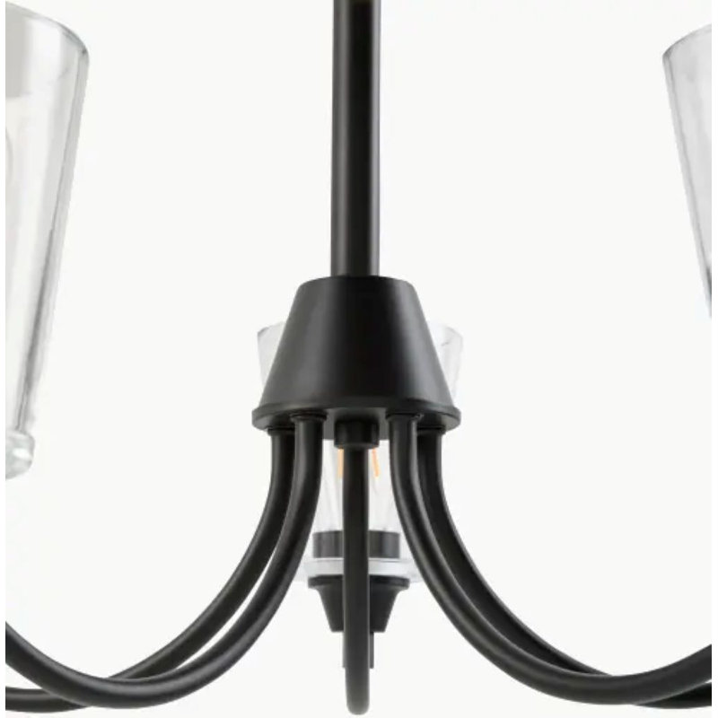 Lustre Yueva, 5 lumières, Clair, Noir mat