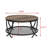 Aumiller 34" Round Coffee Table with Open Storage and Cross Metal Legs-801212331-801212335
