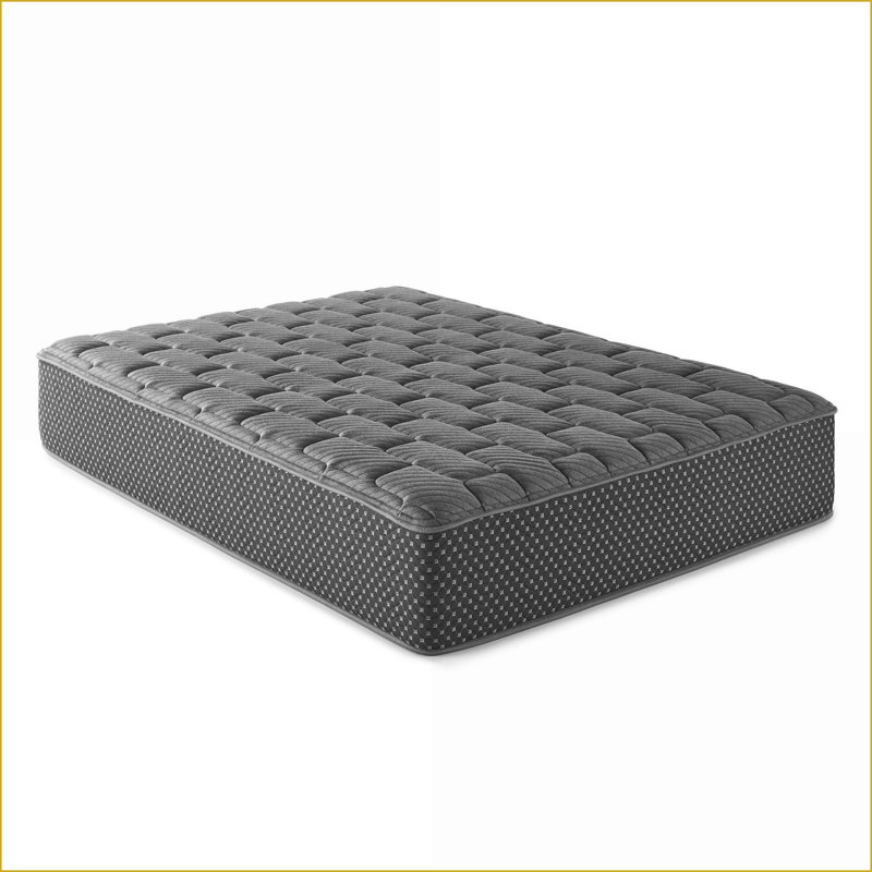Mattresses, 13” Quilted Firm Hybrid Queen Mattress | Charcoal Grey | Foam+Spring, Queen