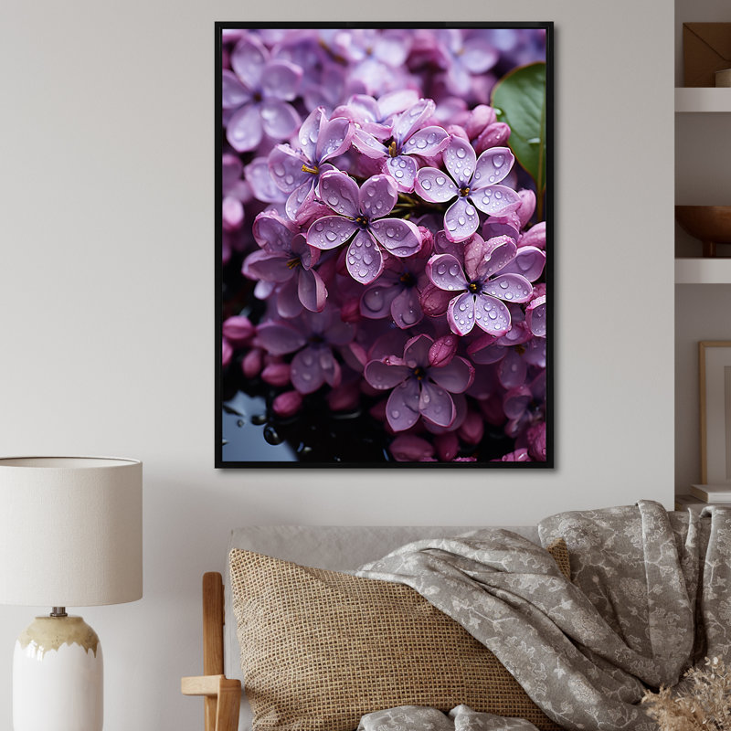 Lilas Lavande Serenade I, reproduction d'art sur toile, H 44 po x l 34 po x P 1,5 po, Noir