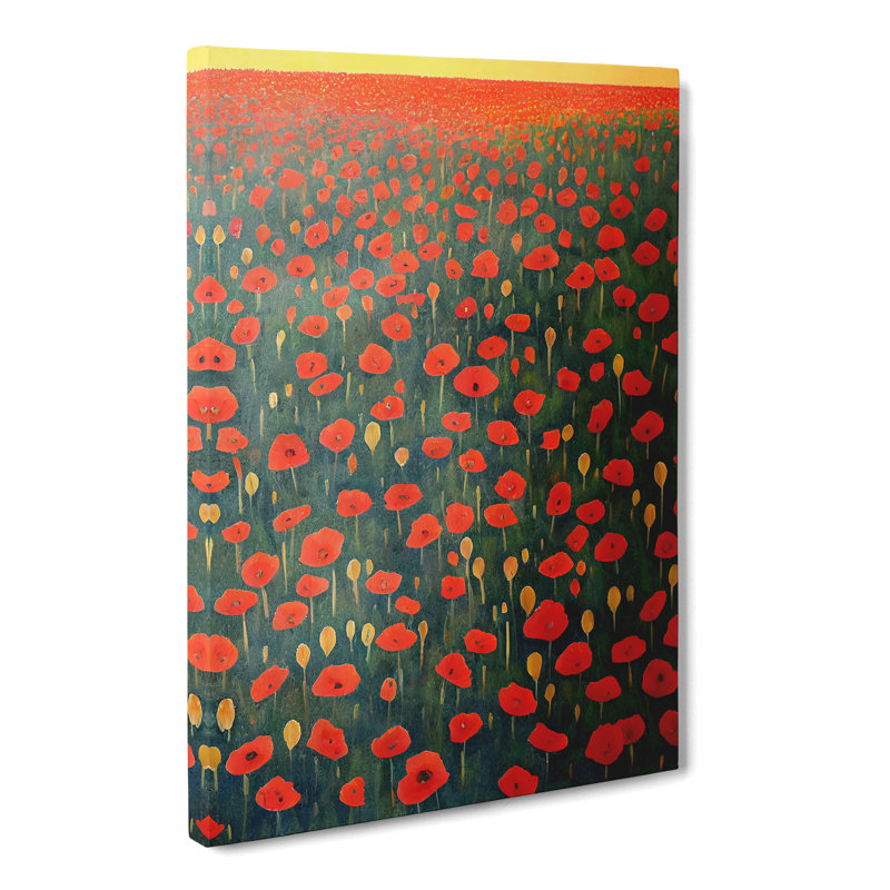 Racette Poppy Field - Wrapped Canvas, 50cm H x 35cm W x 3cm D