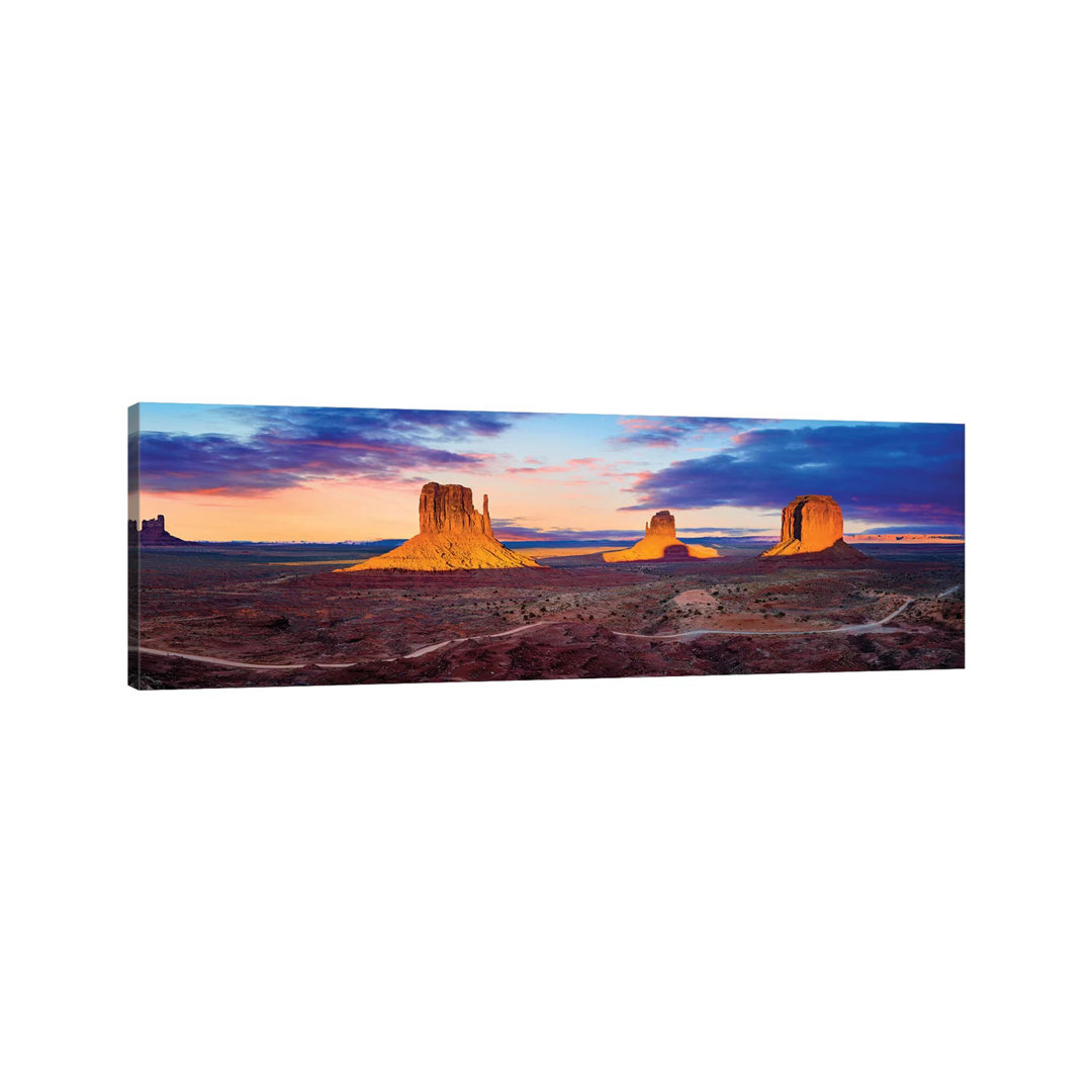 Sunset Monument Valley by Susanne Kremer - Panoramic Photograph Print on Canvas