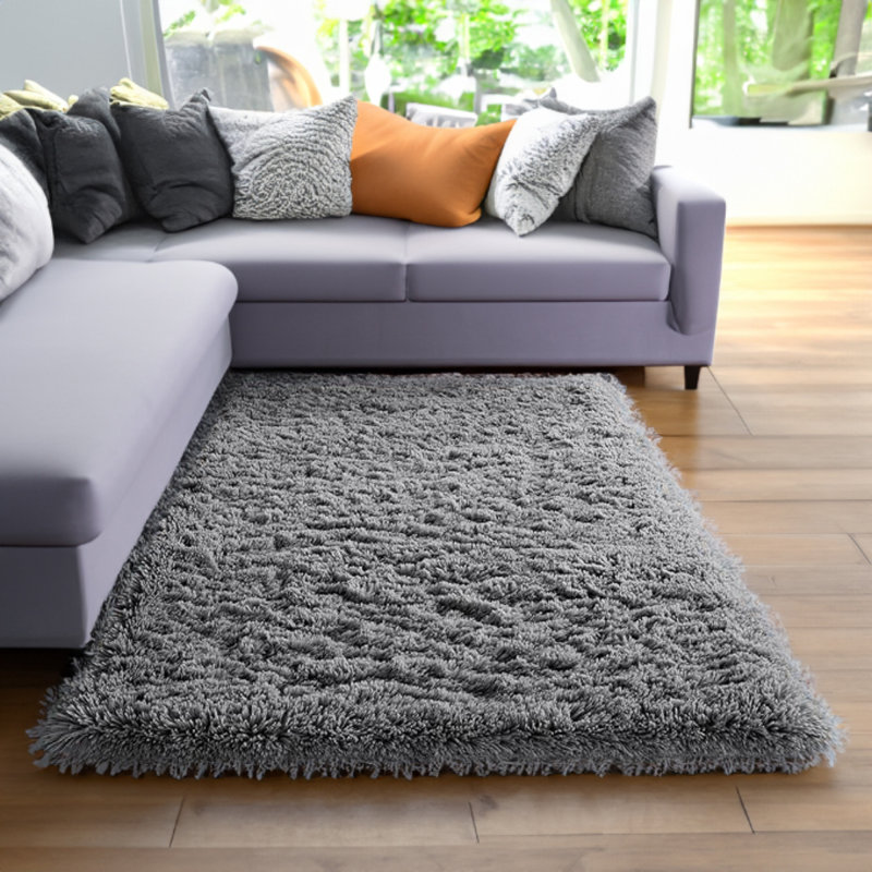 Gano Large Grey Shaggy Rug