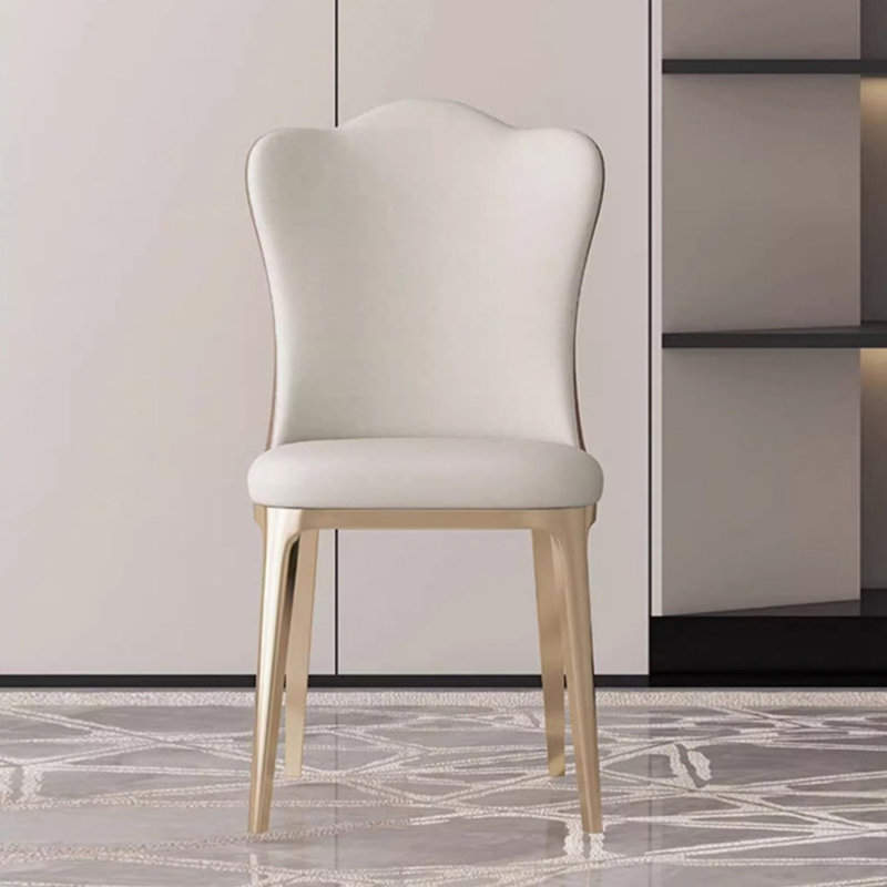 White Solid back side Chair(Set of 2)