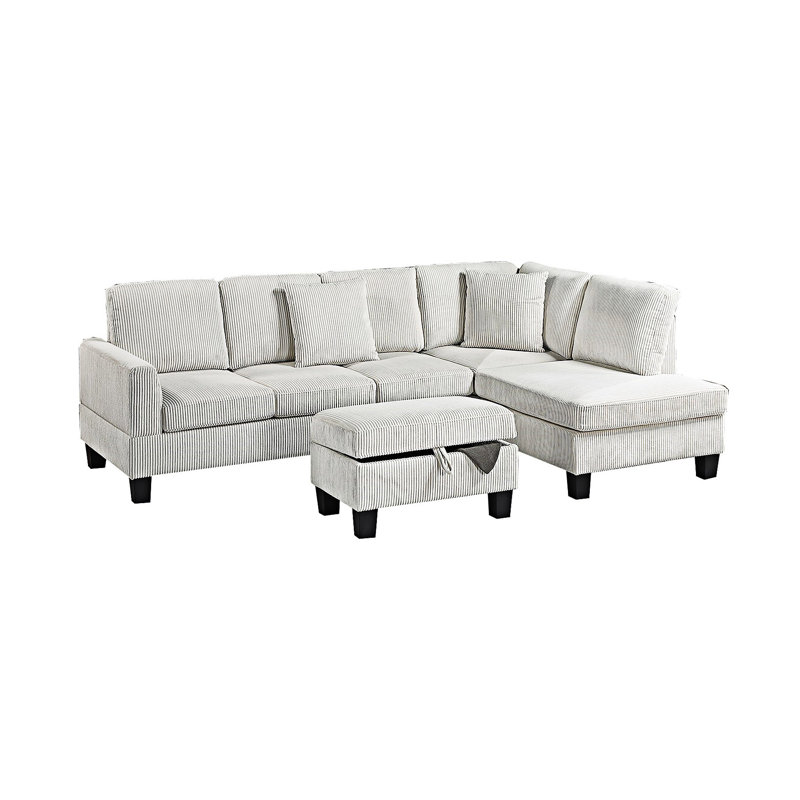 Ensemble modulaire avec repose-pieds avec rangement, Beige