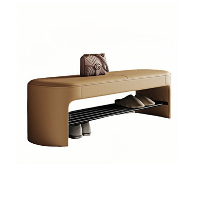 Maikali Leather Match Upholstered Storage Bench