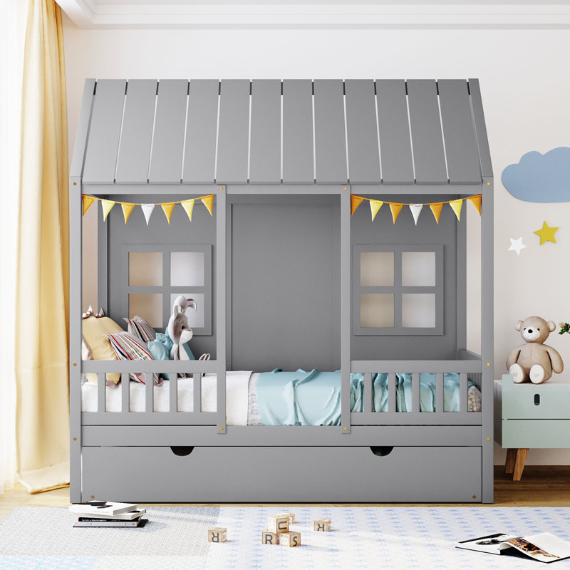 Lit gigogne standard Rezac, Gris, Lit double