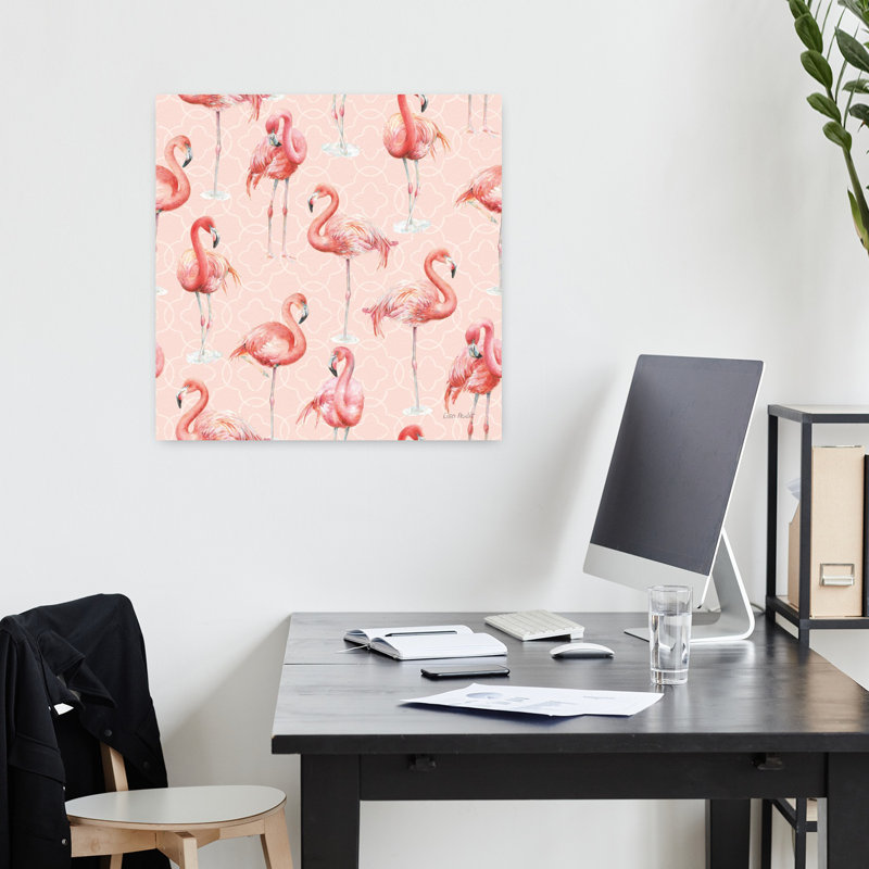 Motif gracieusement rose, c'est-à-dire art tropical, H 18 po x l 18 po