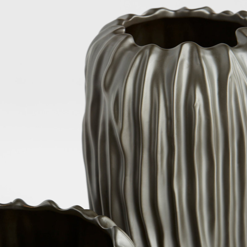 Abyssus Handmade Ceramic Table Vase, 14" H x 7.5" W x 7.5" D