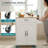Small Kitchen Island Cart with Storage Cabinet and Drawer-1161057504