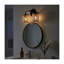 Meuble-lavabo double avec abat-jour en rotin naturel Quell
