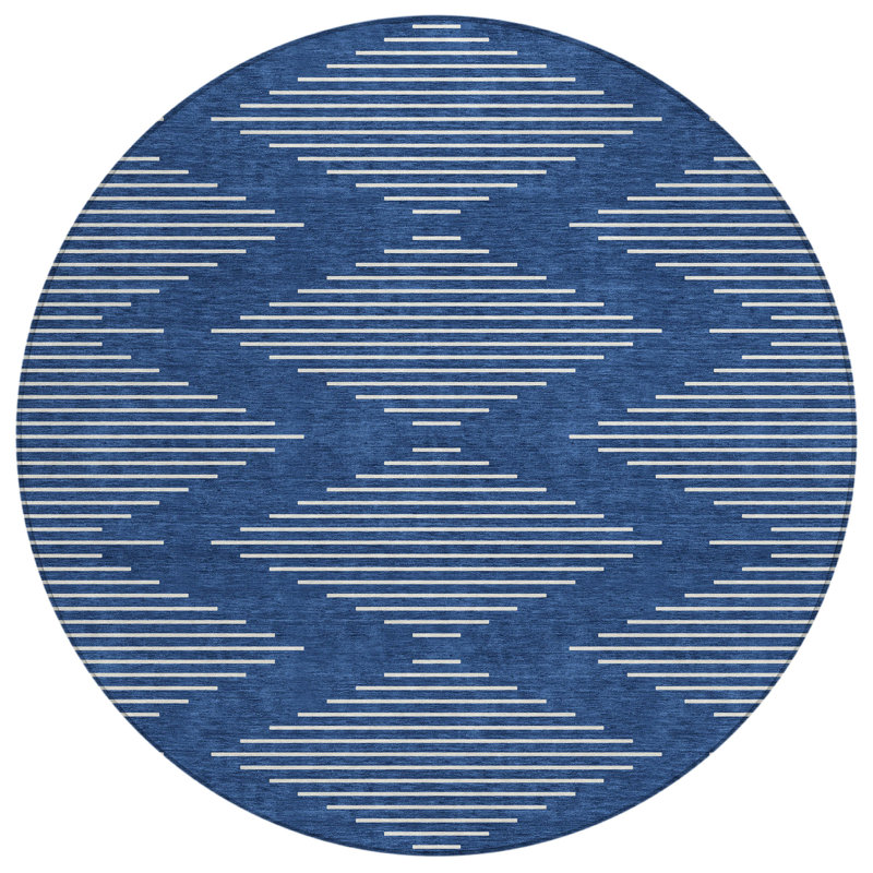 Tapis intérieur / extérieur bleu Velina , 8 pi x 8 pi