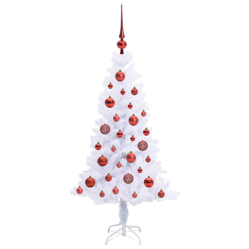 Lighted Artificial Christmas Tree, 120cm H, Red