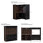 Armoire de rangement extensible 32,5 po à 58,8 po de large et rotative à 90 degrés pour 2 personnes, pour chambre à coucher, salle de bain noire et noyer avec tiroir, buffet d'étude