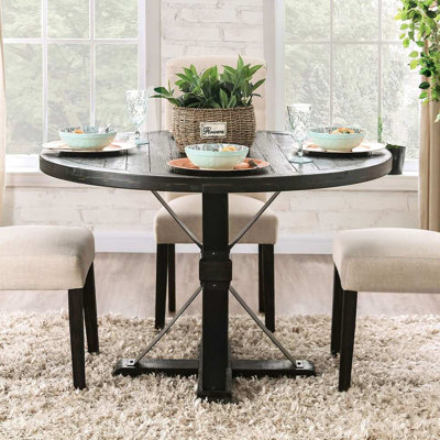 Table ronde l 48,4 po, noir antique / ivoire