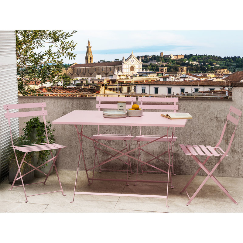 Rectangular 5 - Piece 4 - Person Outdoor Table Set, Pink