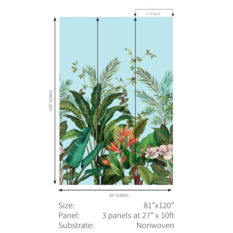 Ulrica Floral Wallpaper, Azure Blue