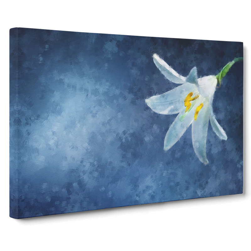 White Flower - Wrapped Canvas Print, 40cm H x 60cm W x 3cm D