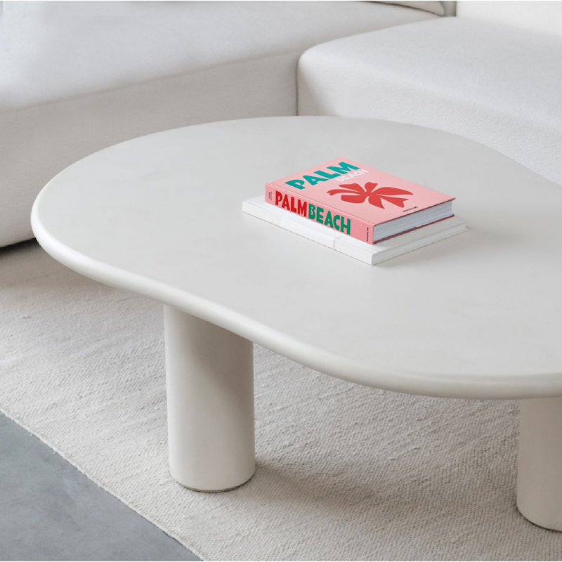 Puddle Polymer Granite Blend Coffee Table, Ivory Tusk