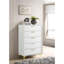 Commode rectangulaire blanche à 5 tiroirs Karena
