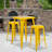 Gyeong 23.75'' Square Metal Indoor-Outdoor Bar Table Set with 2 Square Seat Stools-22109158