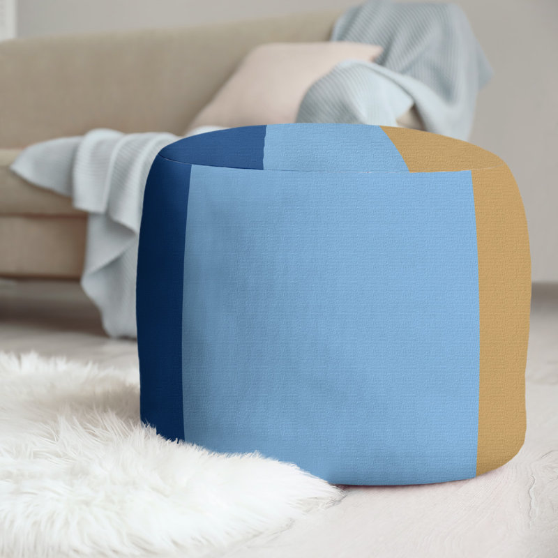 repose-pieds rond 20,5", Bleu royal / bleu / doré