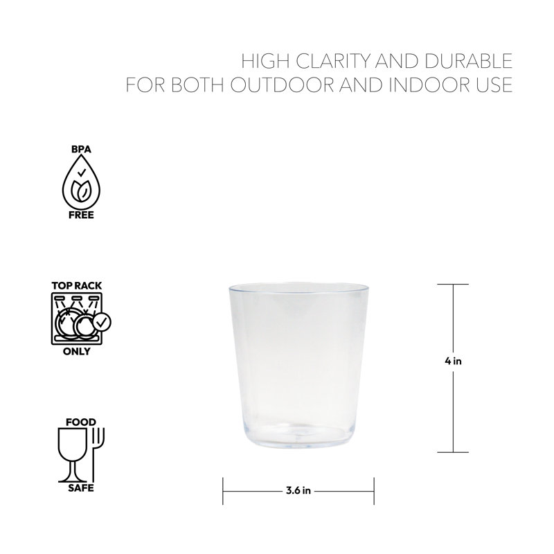 Daiquiri 15oz. Acrylic Drinking Glass Set
