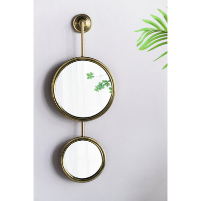 Of 2 Gold Iron Wall Mirrors, 11"x28.5", Stylish Decor For Living Room Office 2, Bedroom Entryway