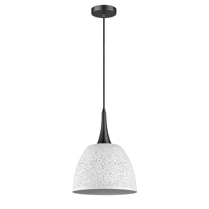 Liliath 1 - Light Matte Dome Pendant, Matt Black/White