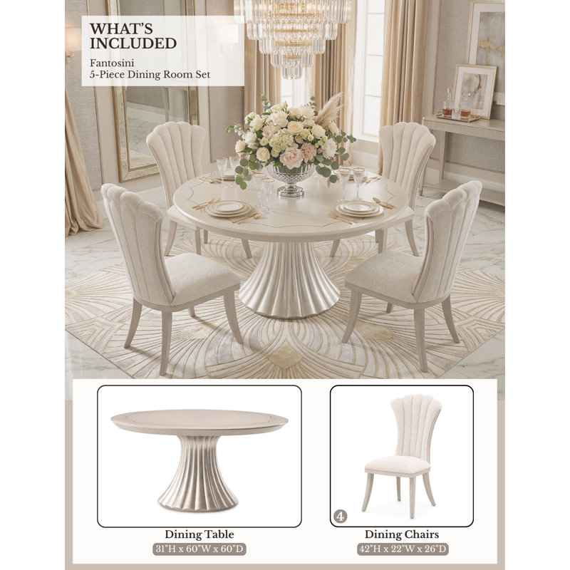 Fantosini Silver 5-piece Dining Room Set
