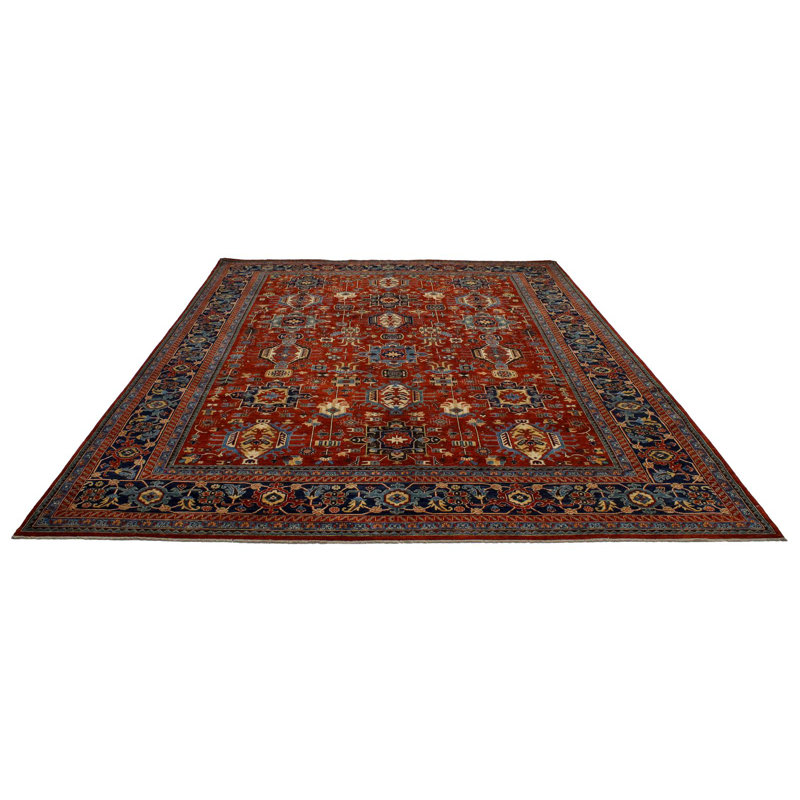 9x13 Red and Navy Traditional Rug