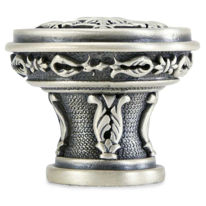 GIVERNY KNOB IN SATIN PLATE, Silver