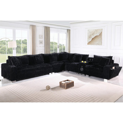  Snugle Black Station Sectional 