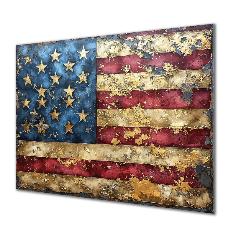 «The Gilded Age Of USA Flag I», impression sur métal aux États-Unis, H 24 po x l 32 po