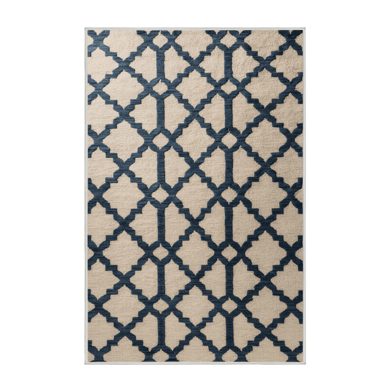 Tapis beige en treillis lavable à la machine