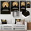 Minimal Gold Moon Mountain - décoration murale géométrique-323379513-323379526