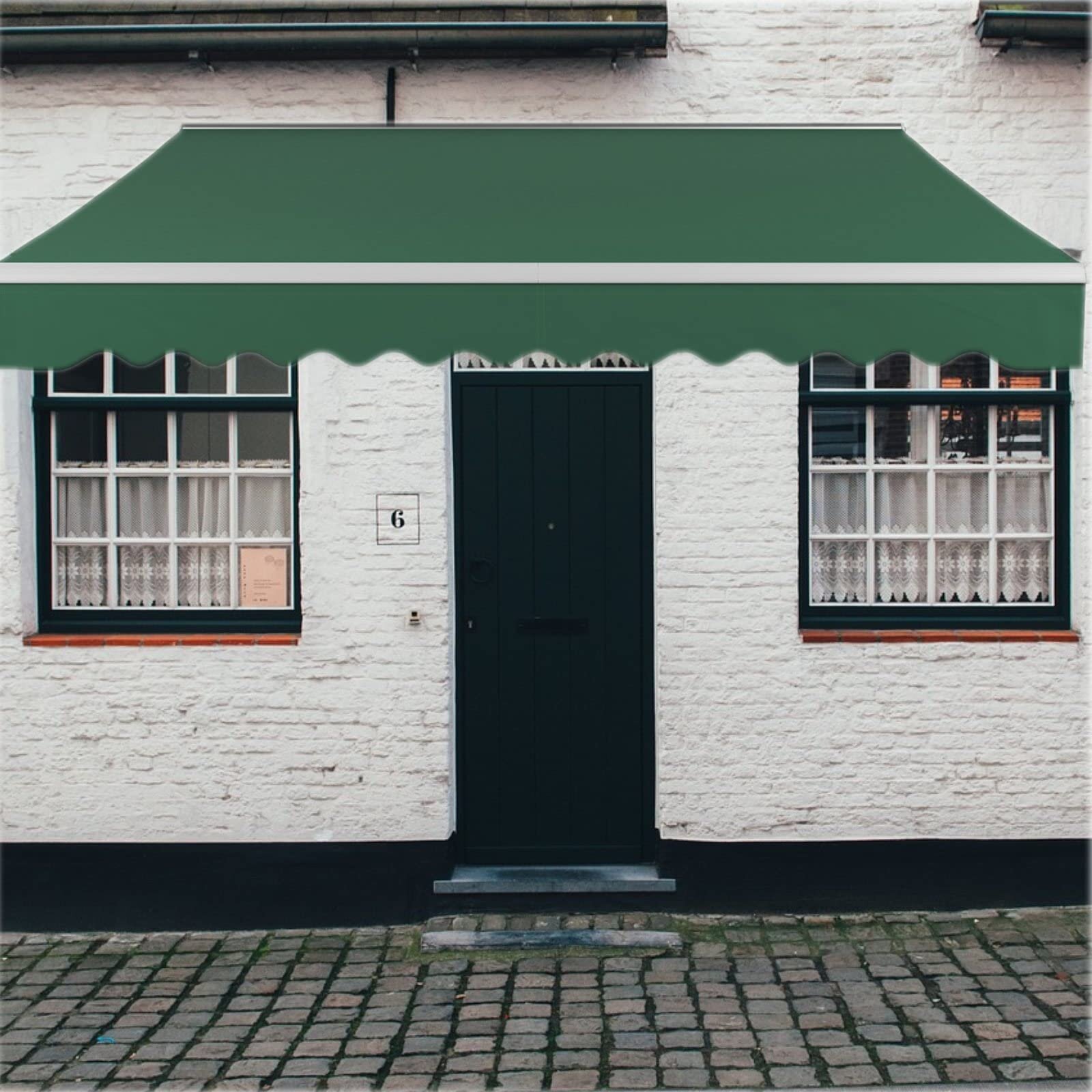 Pirecart Fabric Green Cover Retractable Patio Awning | Wayfair