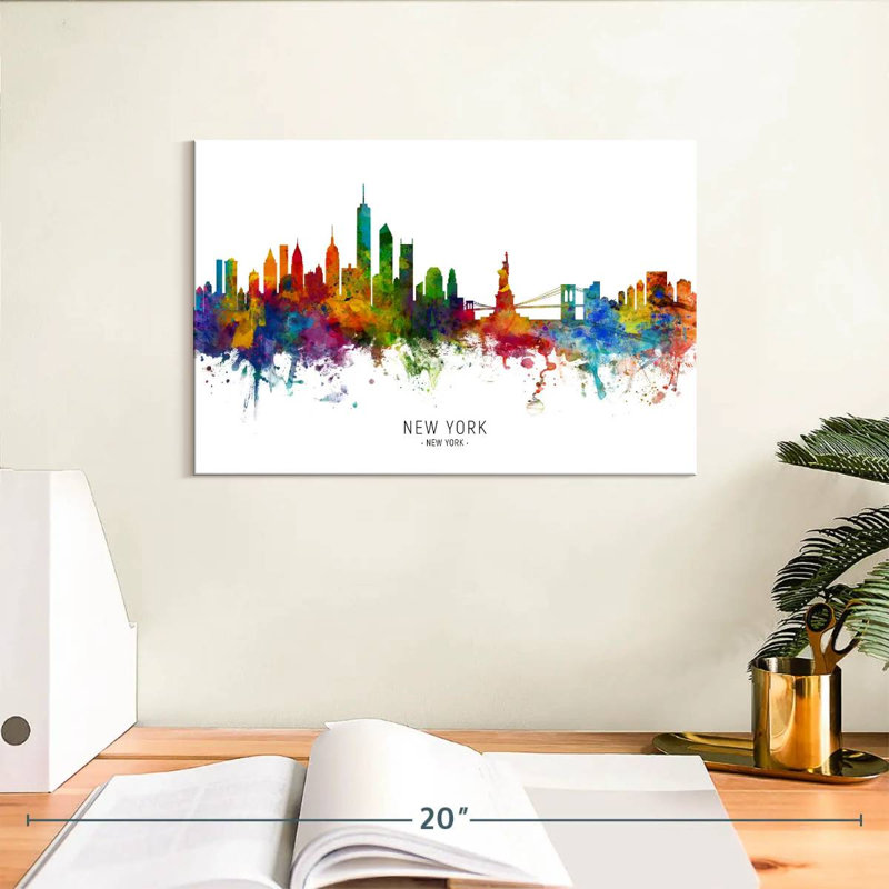 «Sirci Vibrant New York Skyline I», H 8 po x l 12 po