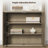 Cesiro 6-Tier Bookcase With 2 Fluted Doors And Adjustable Shelves-716303383