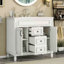 Meuble-lavabo 36 po avec lavabo supérieur, armoire de rangement moderne avec 2 portes à fermeture douce et 2 tiroirs, meuble-lavabo simple-118592802